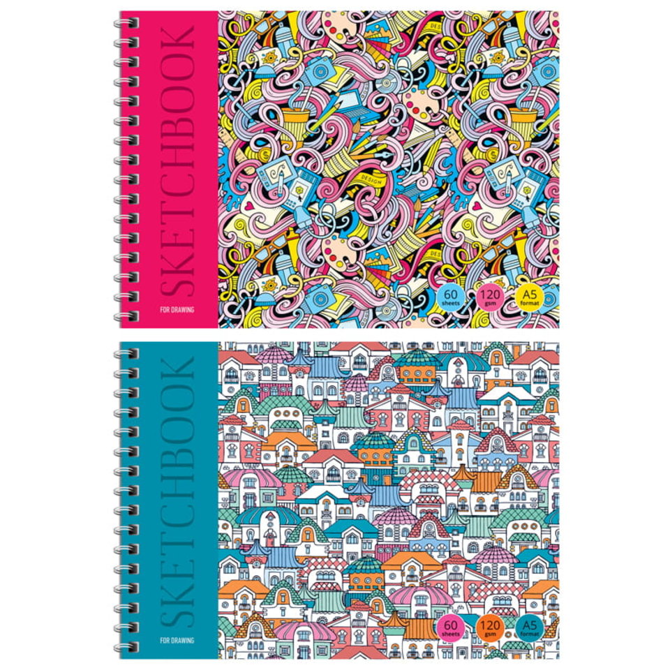 скетчбук А5 60 листов Incredidle design 120г/м2 на гребне 28239 (288651)