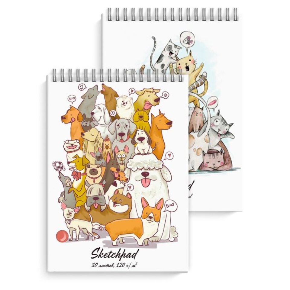 скетчбук А4 80 листов Веселая компания 120г/м 50853