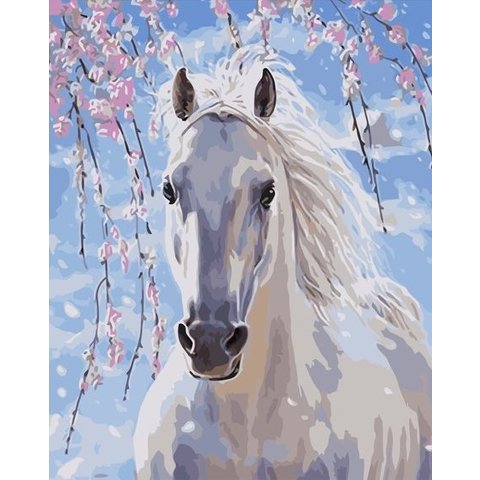 картина по номерам 40х50см VA-1722 “Белый конь”