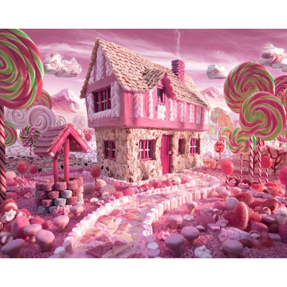 картина по номерам 40х50см VA-1017 “Карамельный домик”