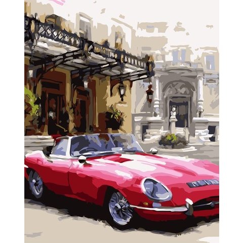 картина по номерам 40х50см VA-0514 “Красный автомобиль”