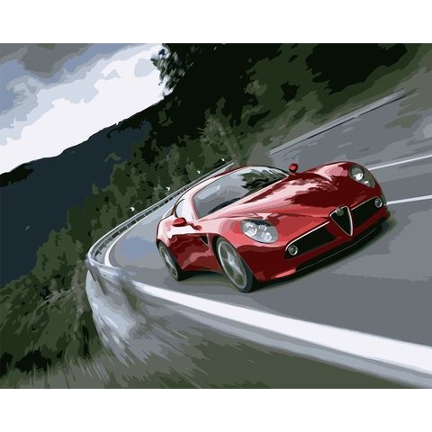картина по номерам 40х50см VA-0558 “Автомобиль на скорости”