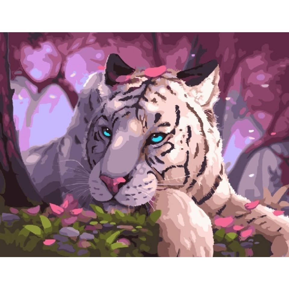 картина по номерам 40х50см GX24334 “Голубоглазый бенгальский тигр”