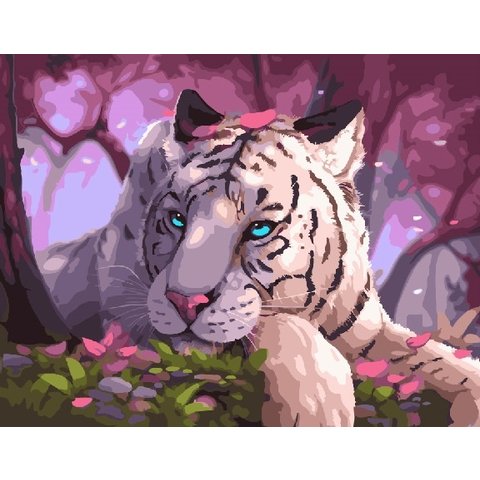 картина по номерам 40х50см GX24334 “Голубоглазый бенгальский тигр”
