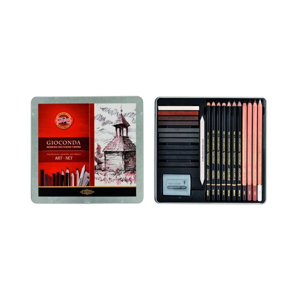 набор художника KOH-I-NOOR Gioconda 24 предмета средний металлическая упаковка 8899