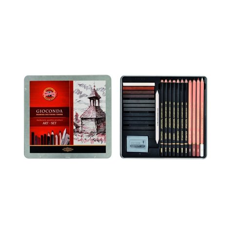 набор художника KOH-I-NOOR Gioconda 24 предмета средний металлическая упаковка 8899