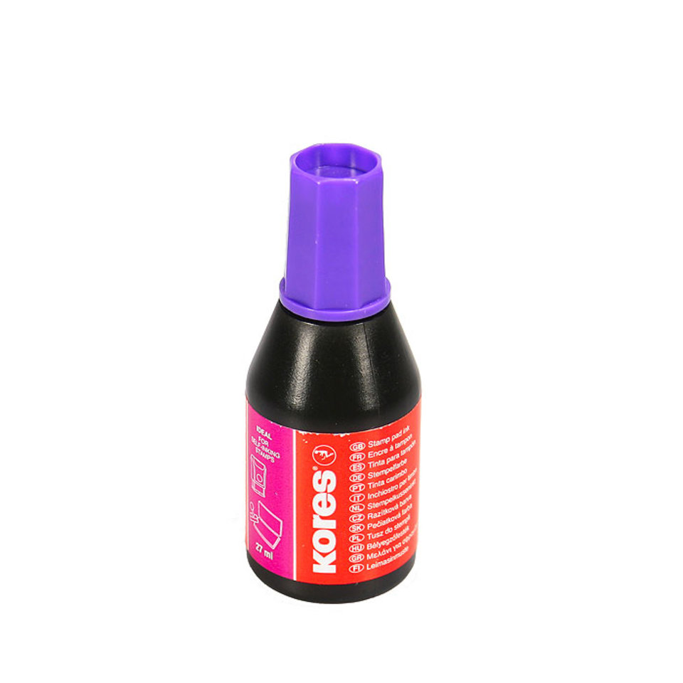 штемпельная краска KORES 28мл водно-масляная основа фиолетовая
