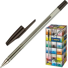 ручка шариковая BEIFA 927 черная 0.5мм, прозрачный корпус, металлический наконечник
