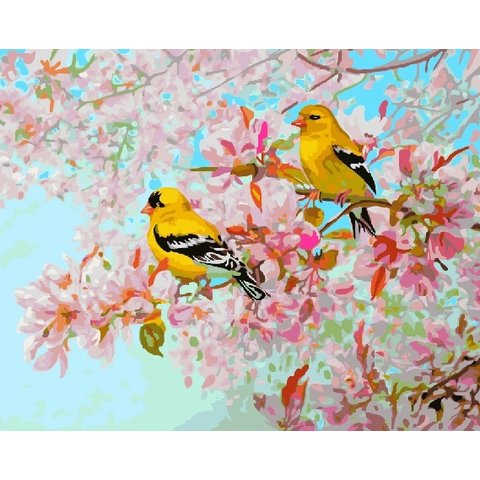 картина по номерам Желтые птицы 40х50см GX25293