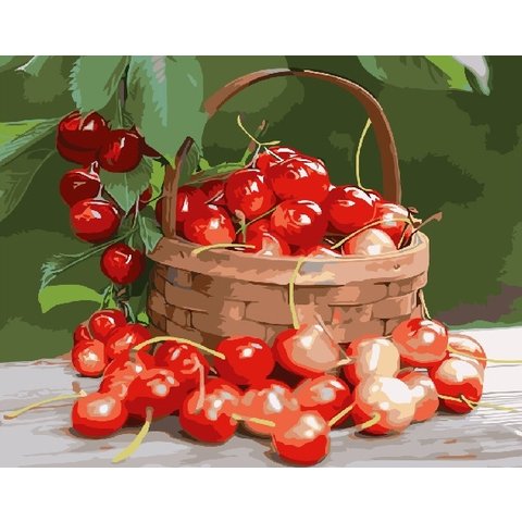 картина по номерам Корзина вишни 40х50см GX3157