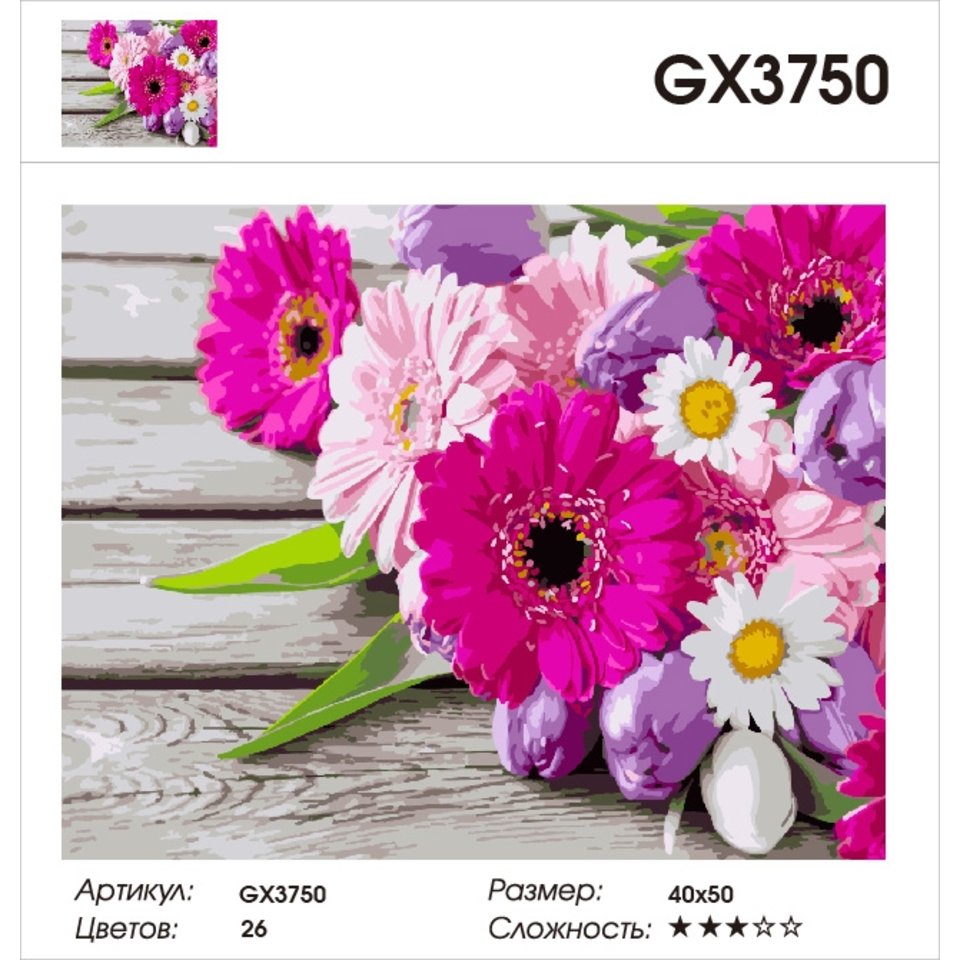 картина по номерам Красивые цветы 40х50см GX3750