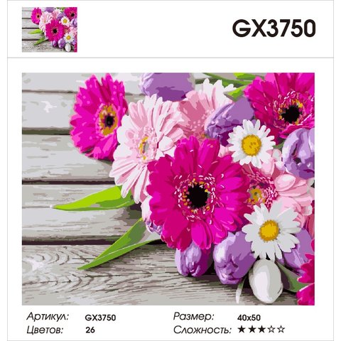 картина по номерам Красивые цветы 40х50см GX3750