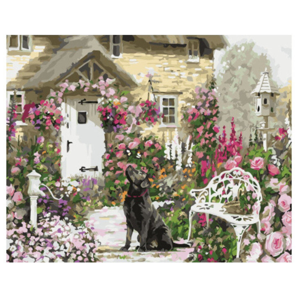 картина по номерам Цветочный дворик 40х50см GX34333