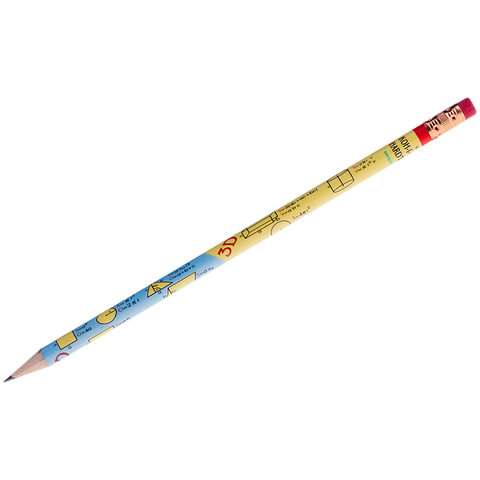 карандаш простой KOH-I-NOOR геометрические формулы заточенный с ластиком