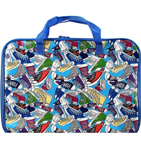 папка для тетрадей А4 с ручками Синие кеды текстиль ПМН-3811