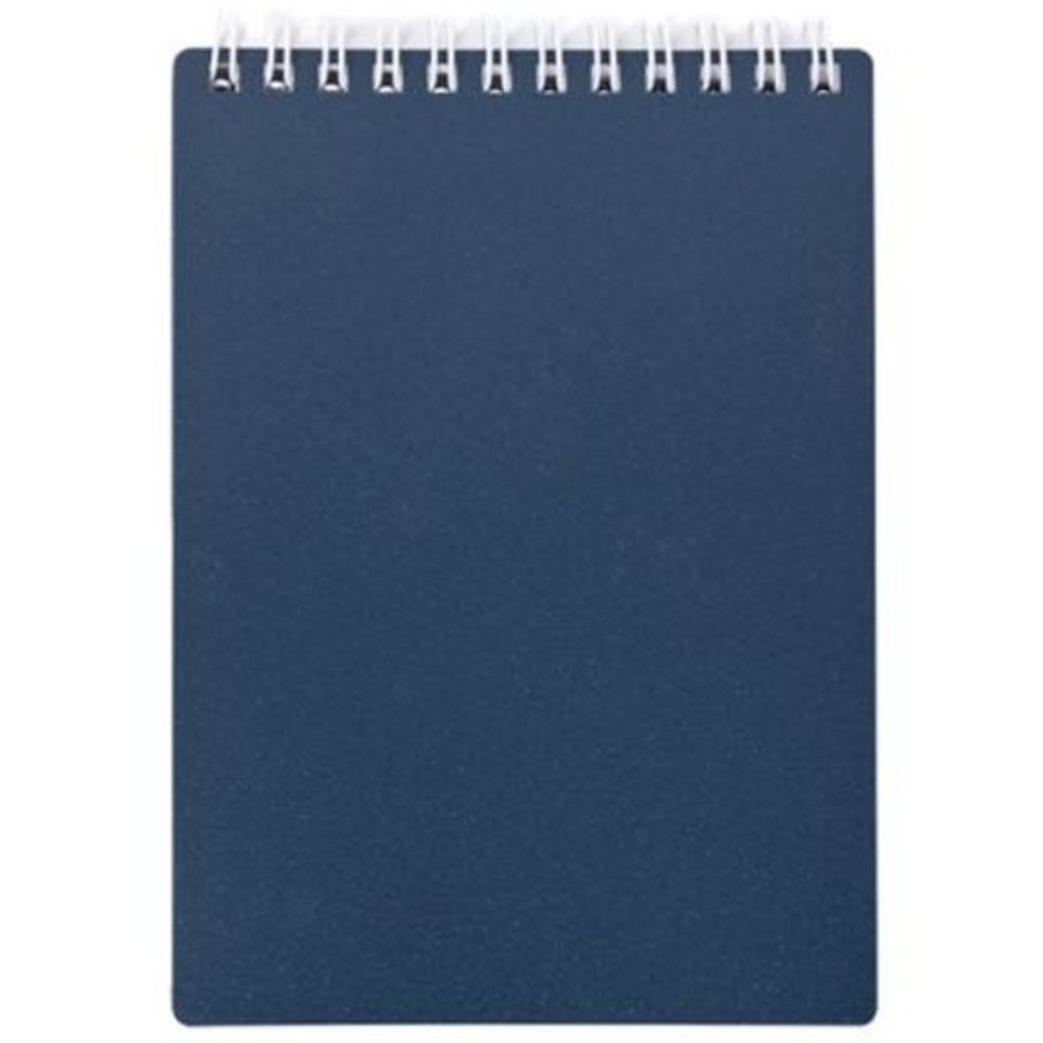 блокнот А6 80 листов METALLIC темно-синий пластик на гребне однотонный 03411(040400)