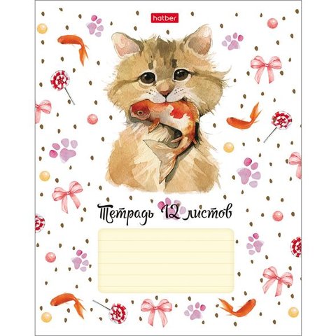 тетрадь 12 листов цветная Милашки в крупную клетку (062634)