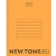 тетрадь 80 листов однотонная NEWtone Neon Оранж пластик на гребне 00935 (061921) в клетку