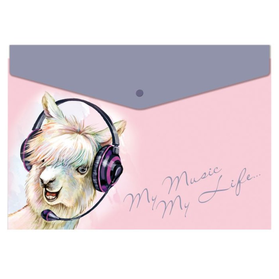 папка-конверт на кнопке А4 Альпака 51152