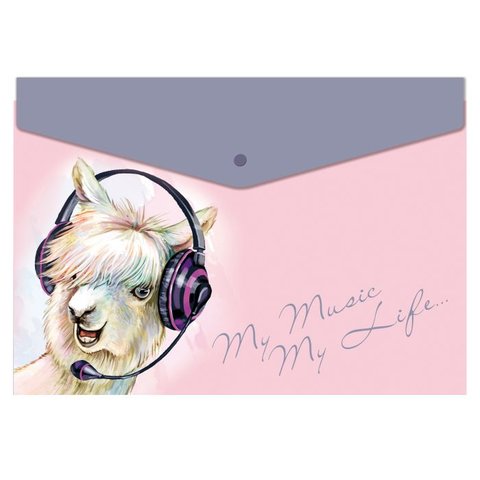 папка-конверт на кнопке А4 Альпака 51152