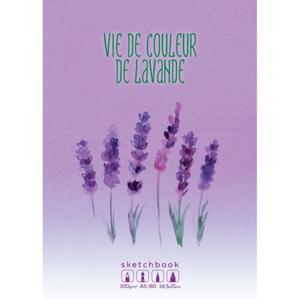 скетчбук А5 80 листов Лаванда 7993