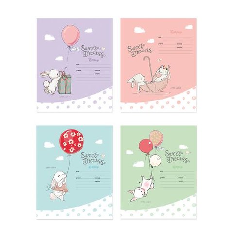 тетрадь 18 листов Белый зайчик в линейку 7351