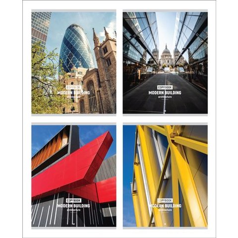 тетрадь 48 листов Modern building 4 диз в клетку 7603