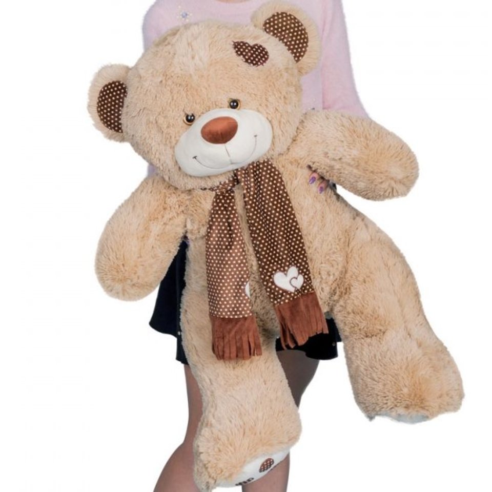 мягкая игрушка Медведь Тони с шарфом кофейный 70см В120 МТШ65/82