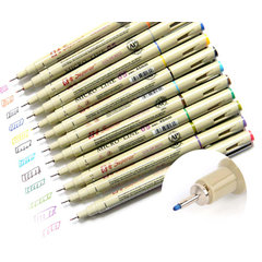 ручки линеры набор 12 цветов 0.45мм Superior скетч
