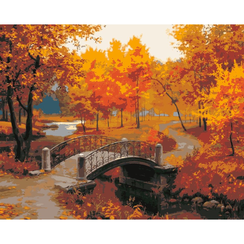 картина по номерам Осенний парк 40х50см HS0119