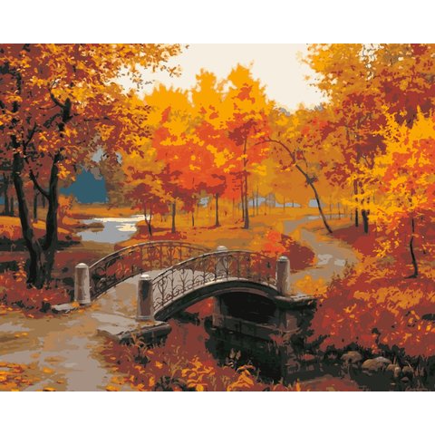 картина по номерам Осенний парк 40х50см HS0119