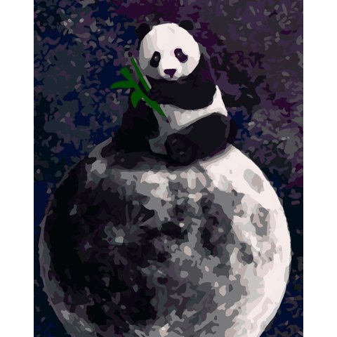 картина по номерам Панда на луне 40х50см HS1094