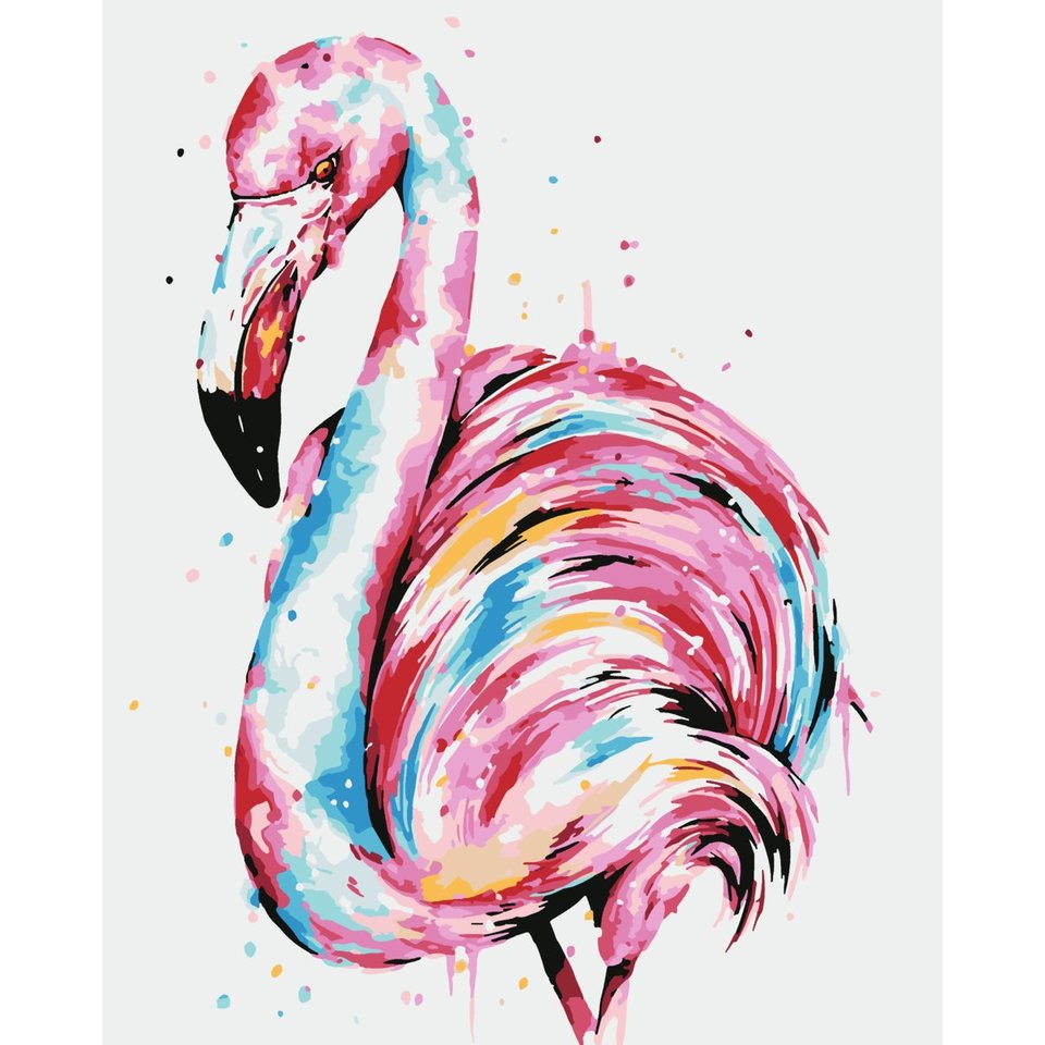 картина по номерам Акварельное фламинго 40х50см HS1132