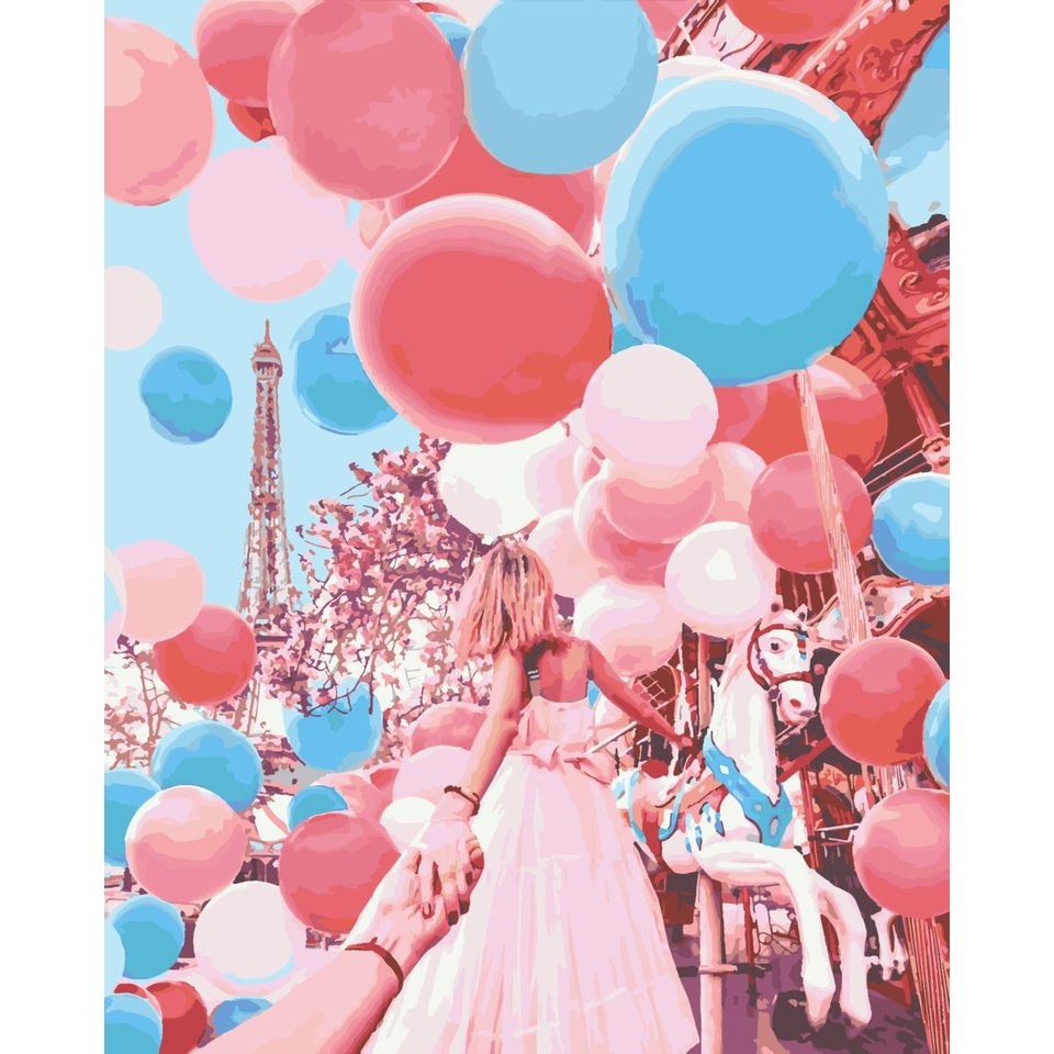 картина по номерам Следуй за мной-Париж 40х50см HS1239