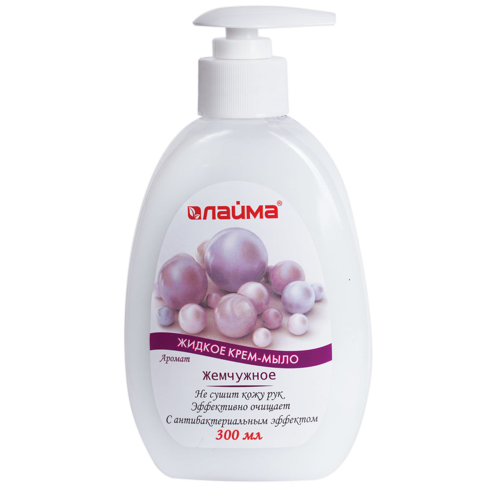 мыло-крем жидкое Лайма 300мл с антибактериальным эффектом, с дозатором 603087