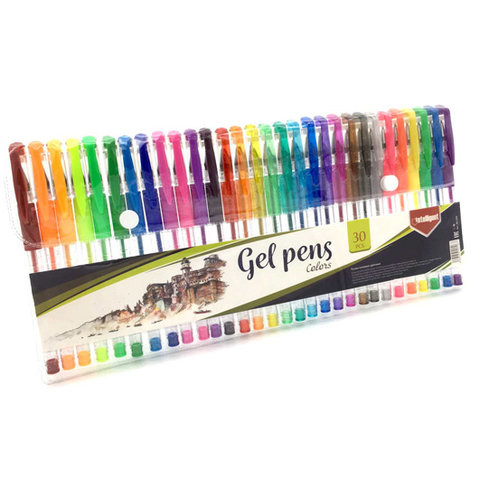ручки гелевые набор 30 цветов Neon Color с Перламутром+Неон