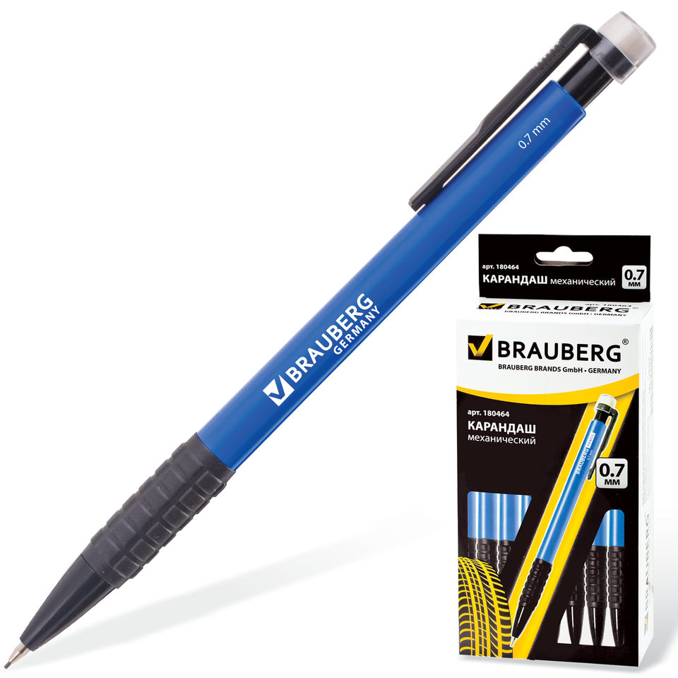 карандаши простые 6 штук Brauberg Metodix трехгранные с ластиком 180663
