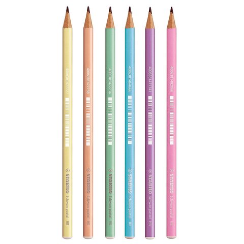 карандаш простой STABILO Schwan PASTEL круглый розовый 421/HB-5