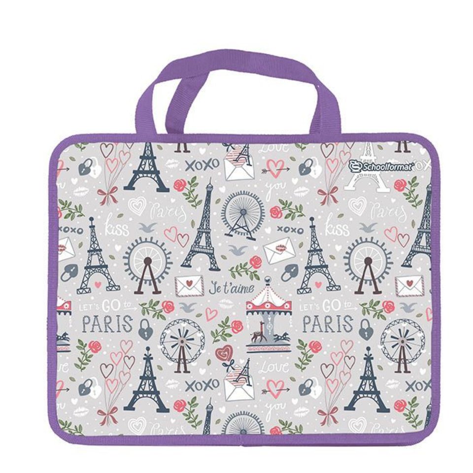 папка для тетрадей А4 с ручками Стильный Париж пластик ПТРТМРШ-СПА