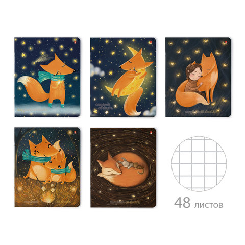 тетрадь 48 листов Волшебные лисы 7-48-436 в клетку Альт