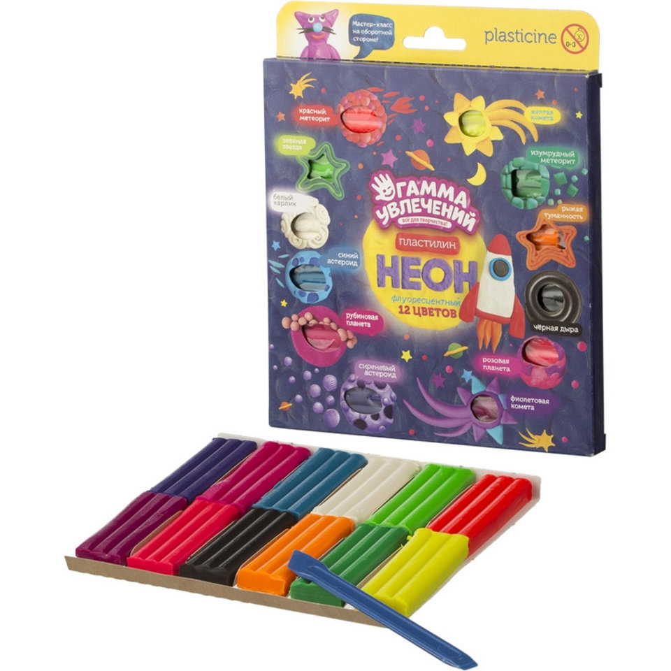 пластилин 180гр. Гамма Увлечений Неон стек ПН18012С