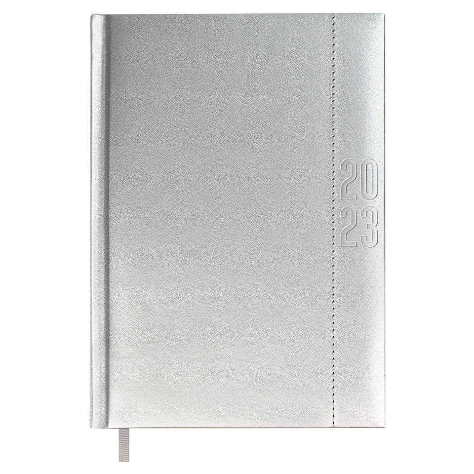 ежедневник датированный А5 Плонже-эконом кожзам серебро 60958 2023г