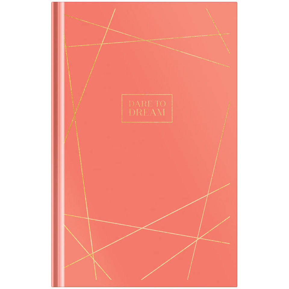 ежедневник недатированный А5 ламинированный, фольга Living coral 282367