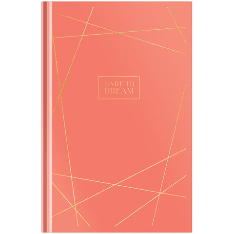 ежедневник недатированный А5 ламинированный, фольга Living coral 282367