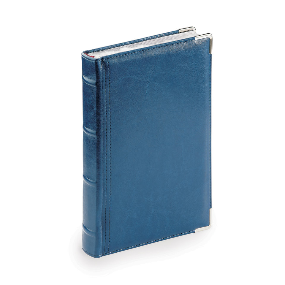 ежедневник полудатированный А5 Boss синий серебряный срез 3-404/269