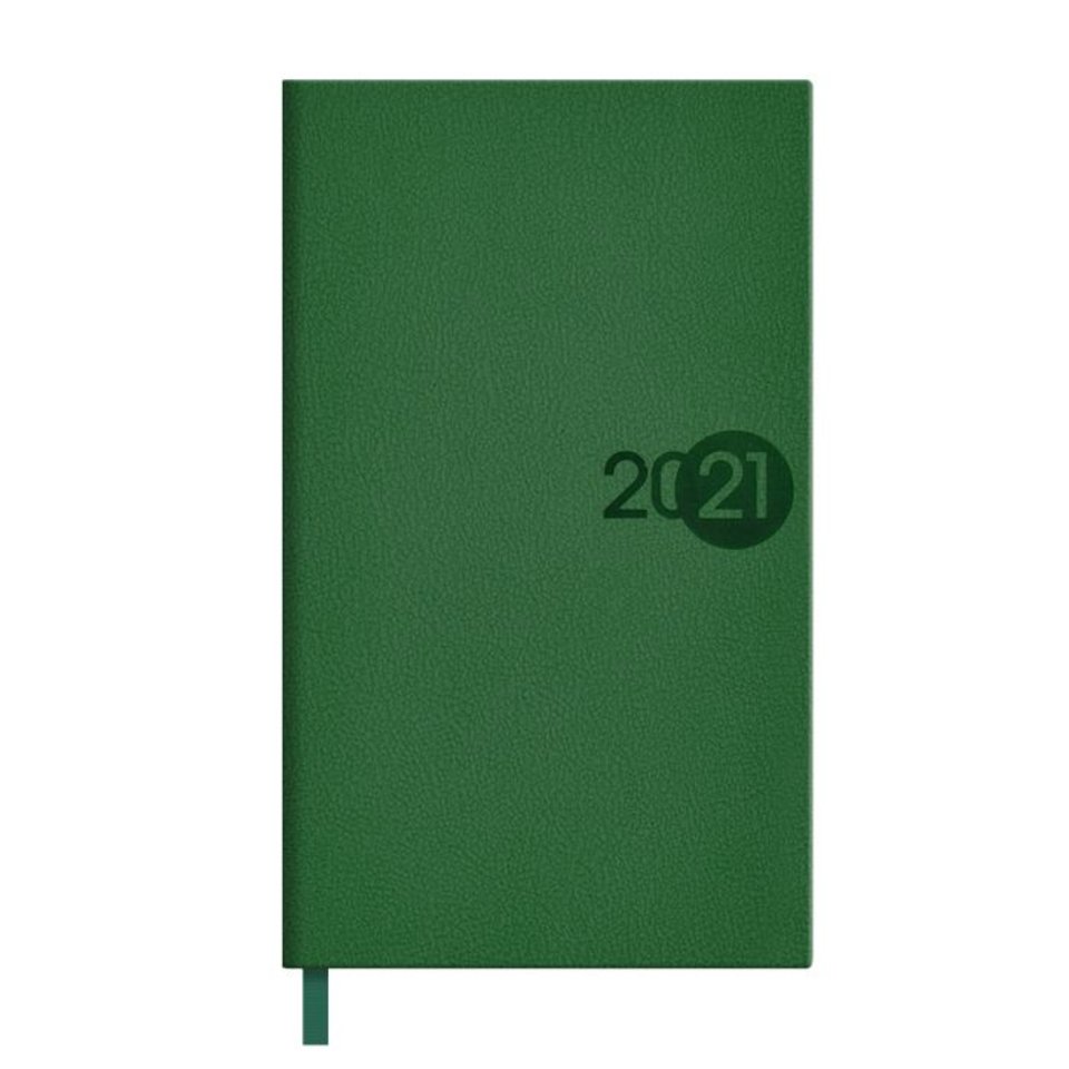 еженедельник датированный А7 твердый переплет Шарголин зеленый вертикальный 52348 2021г