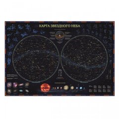 интерактивная карта Звездное небо/планеты 101х69см КН003
