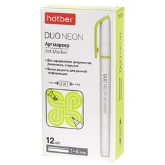 маркер выделитель скошенный 1-4мм 2-х сторонний желтый дуо hl088697