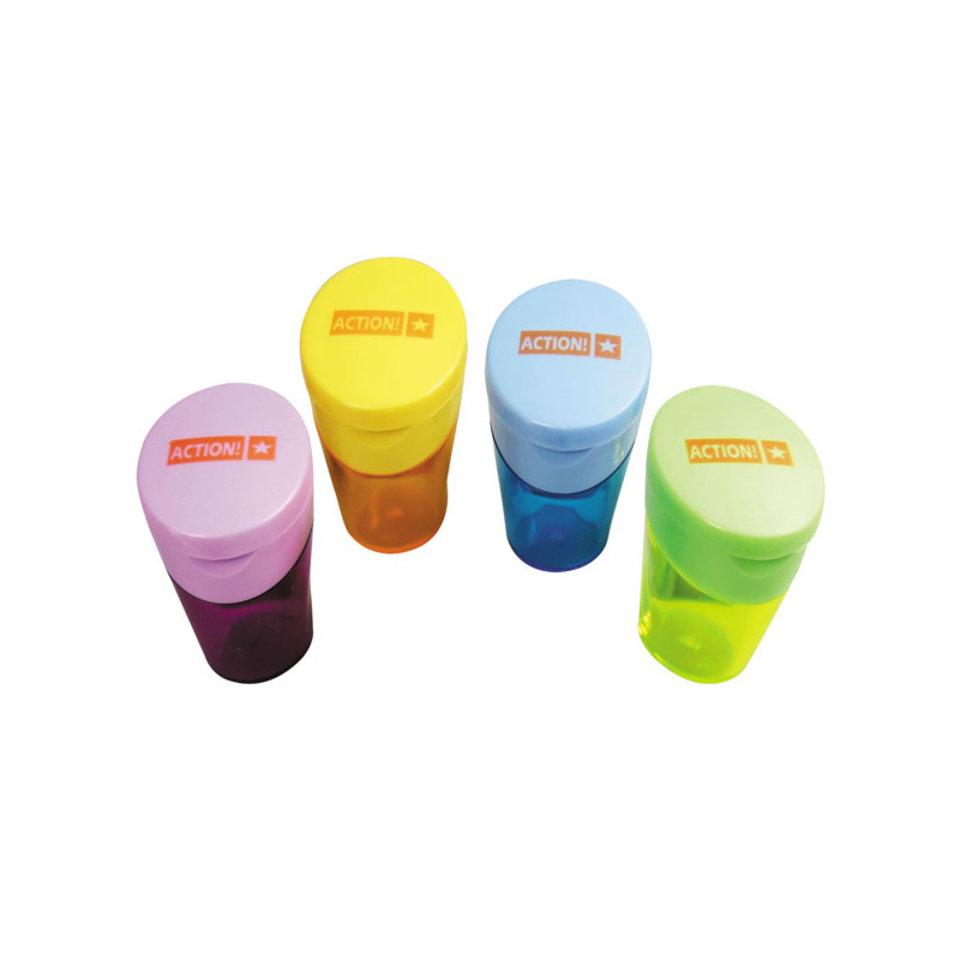 точилка пластиковая 1 отверстие контейнер откидная крышка ACTION ASH550