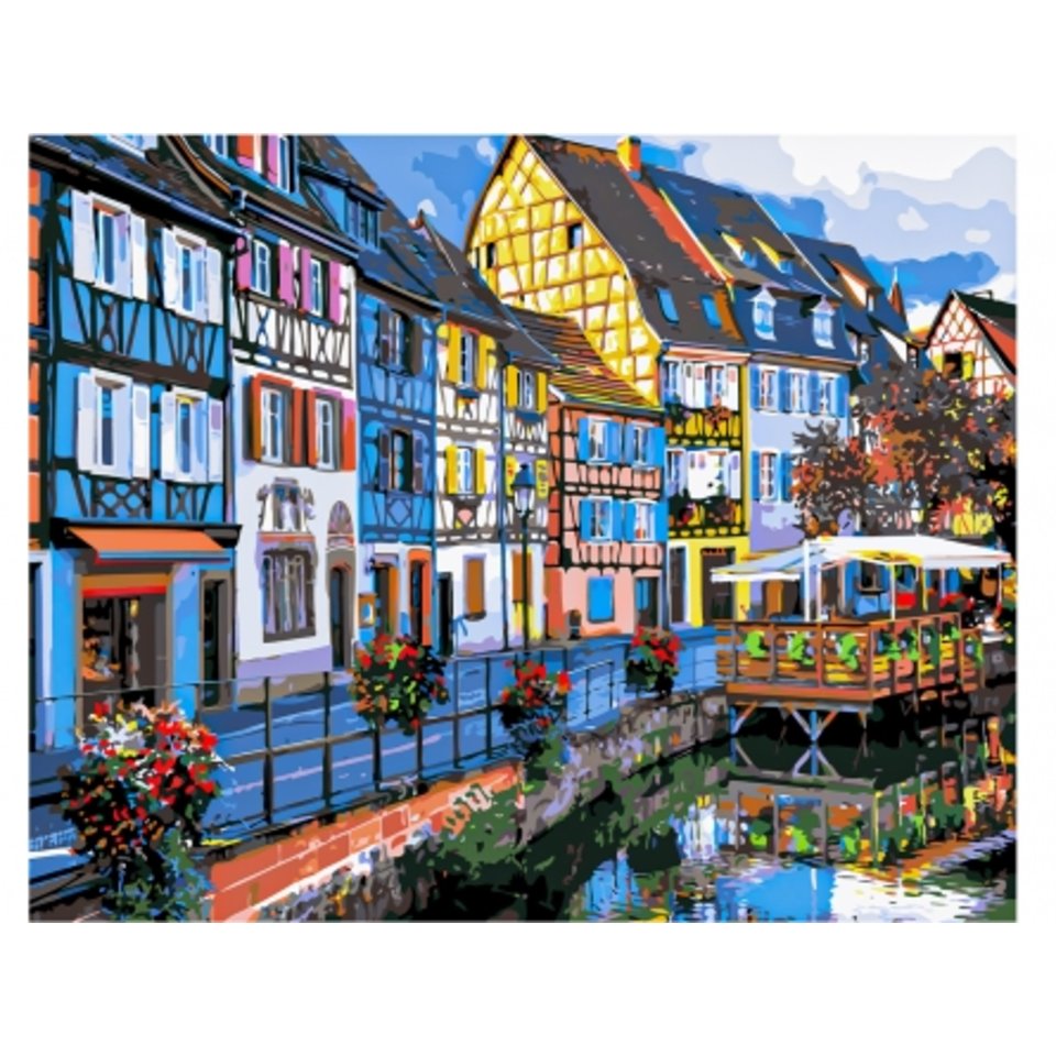 картина по номерам Красивые домики 40х50см Х-9194